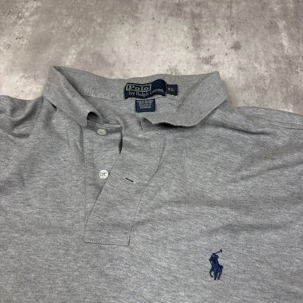 Vintage Polo Ralph Lauren Mens Polo XL Gray Soft Touch Cotton Short Sleeve Shirt